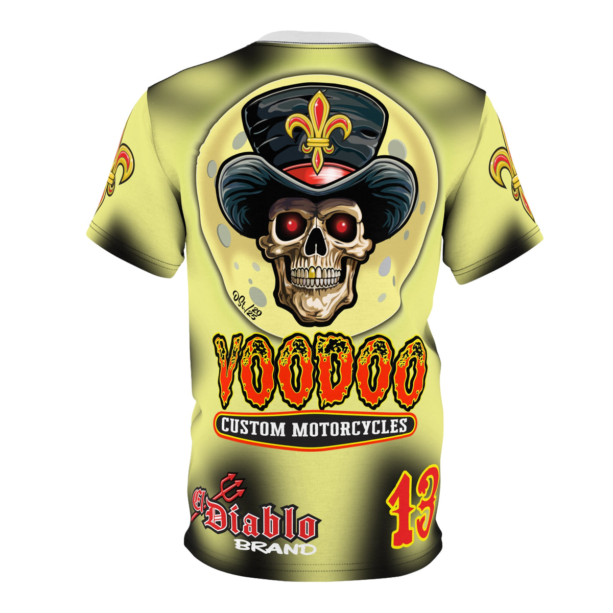 Voodoo Custom Motorcycles HIVIZ TYE DYE BLAST SUPER RIDING TEE - Look Cool, Ride Cool jn our Finest Biker Riding Tee