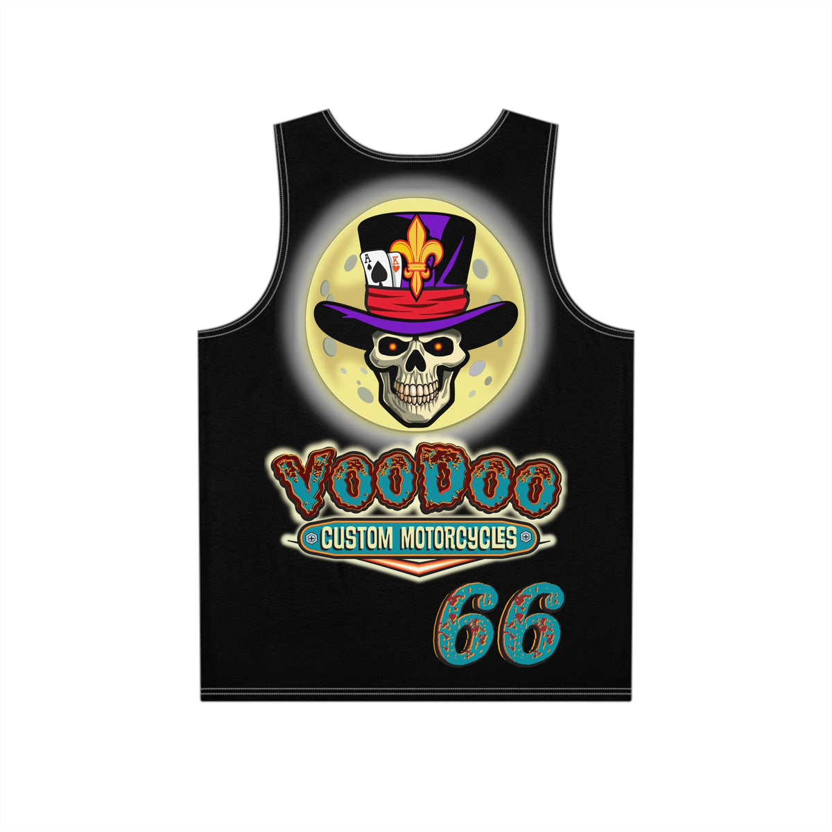 Voodoo Custom Motorcycles Men's Tank - Skull Design - Perfect for Bikers & Festivals