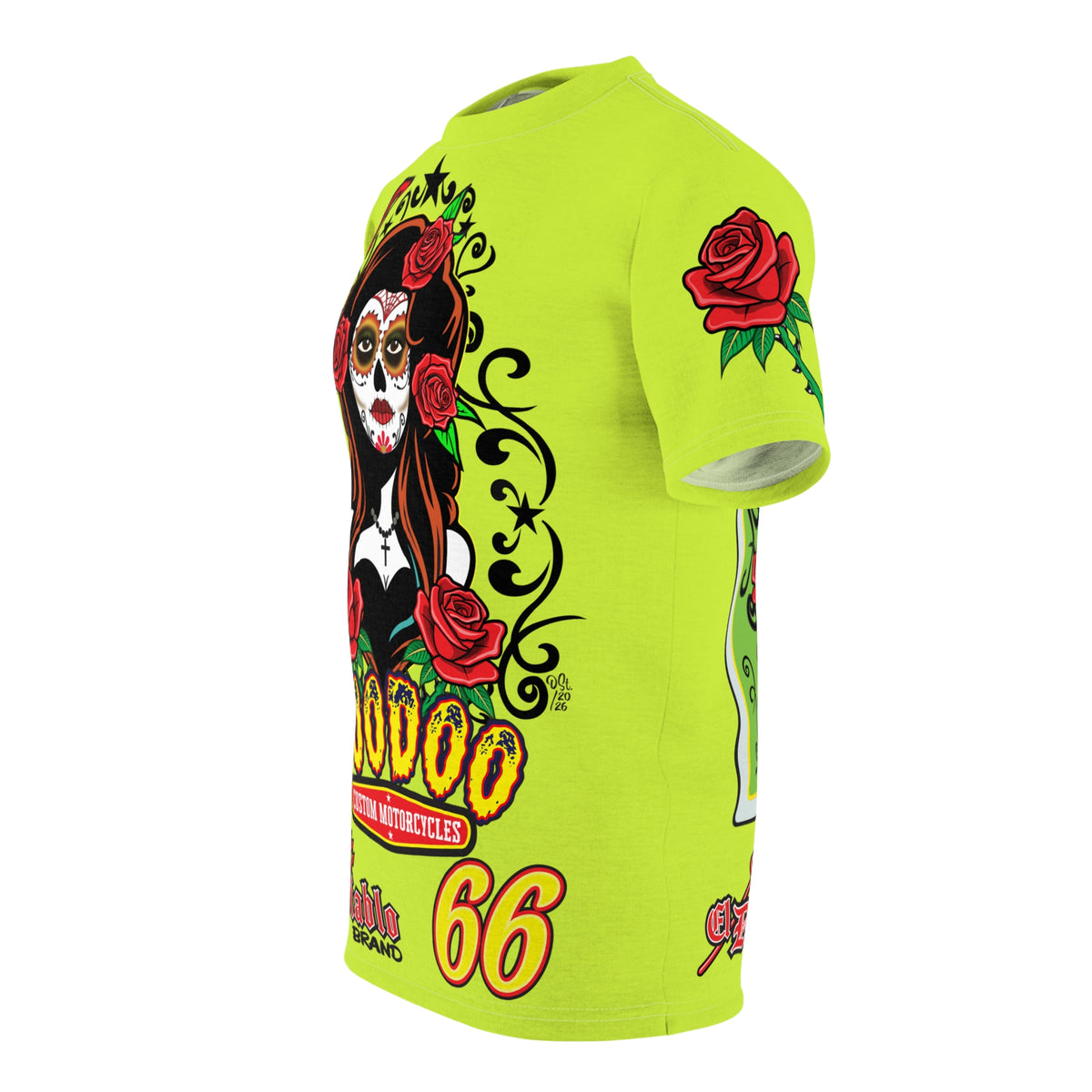 VERY Special HIVIZ Voodoo Custom Motorcycles Tee — Queen of Hearts Super Tee Graphic Shirt
