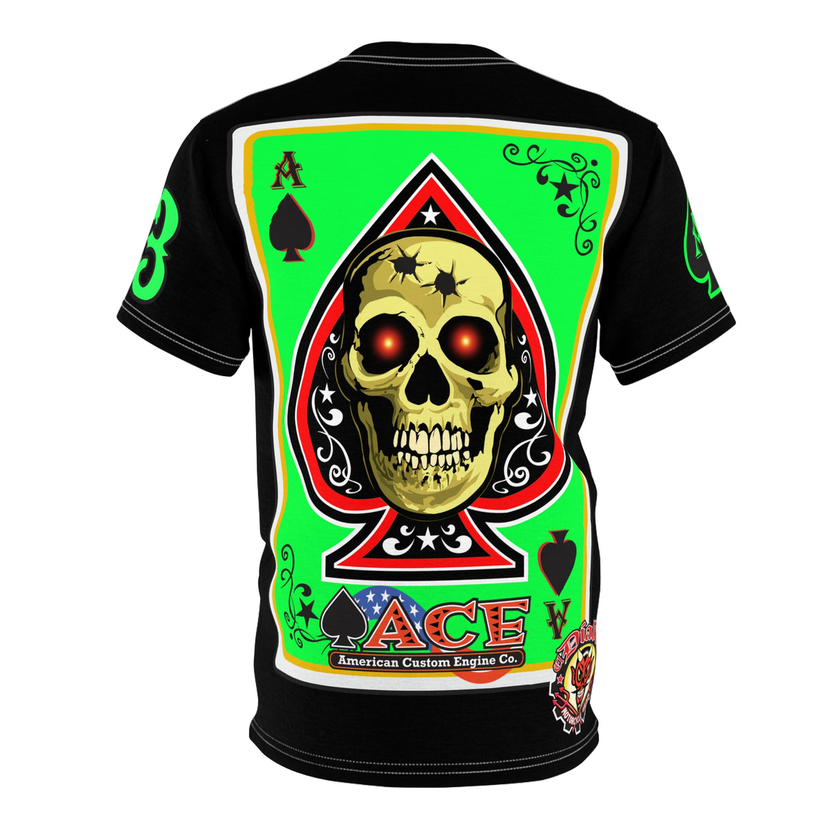 American Custom Engines ACE - Super HiViz Ace of Spades Lumina Green Back Graphics