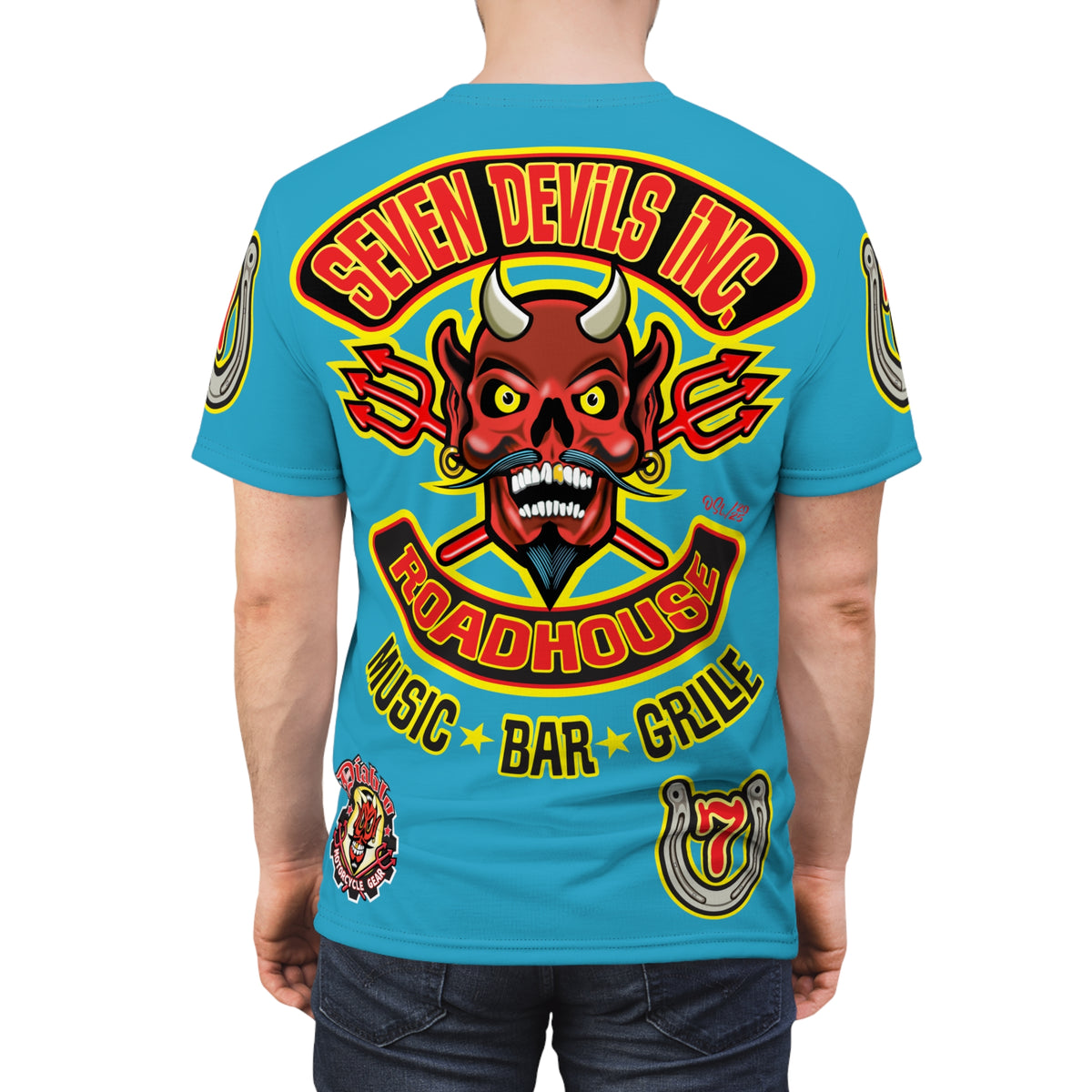 Seven Devils Inc. Roadhouse Graphic Tee - HiViz Motorcycle Custom Riding Super Tee