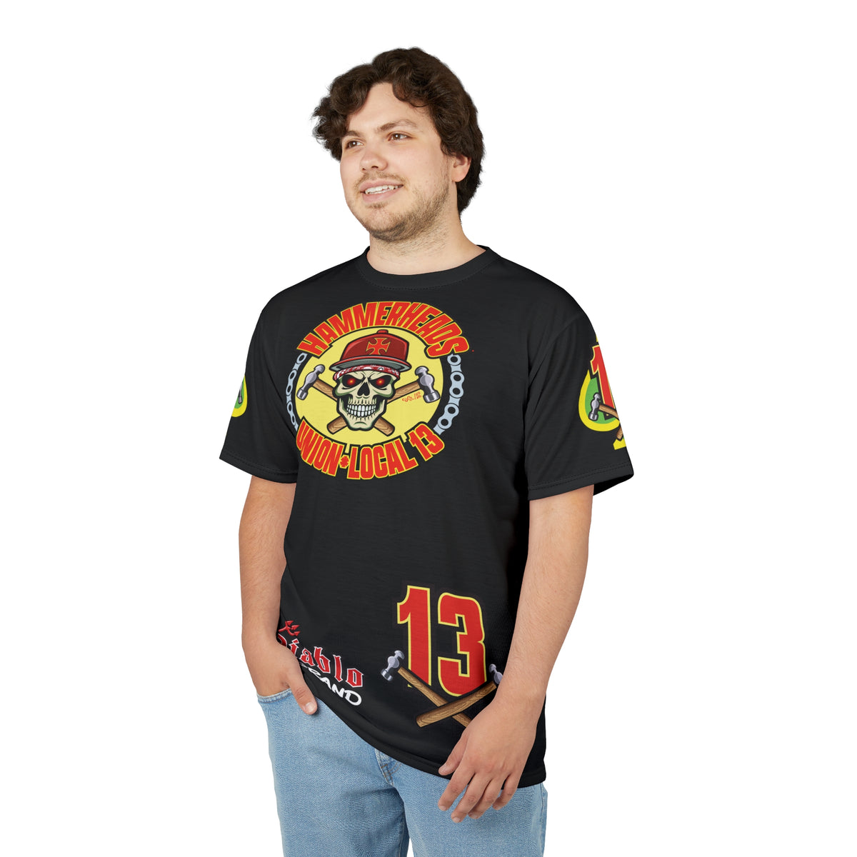 SRT Hammerheads Union Local 13  -  Custom Motorcycle Super Riding Tee - Super Comfort and Fit