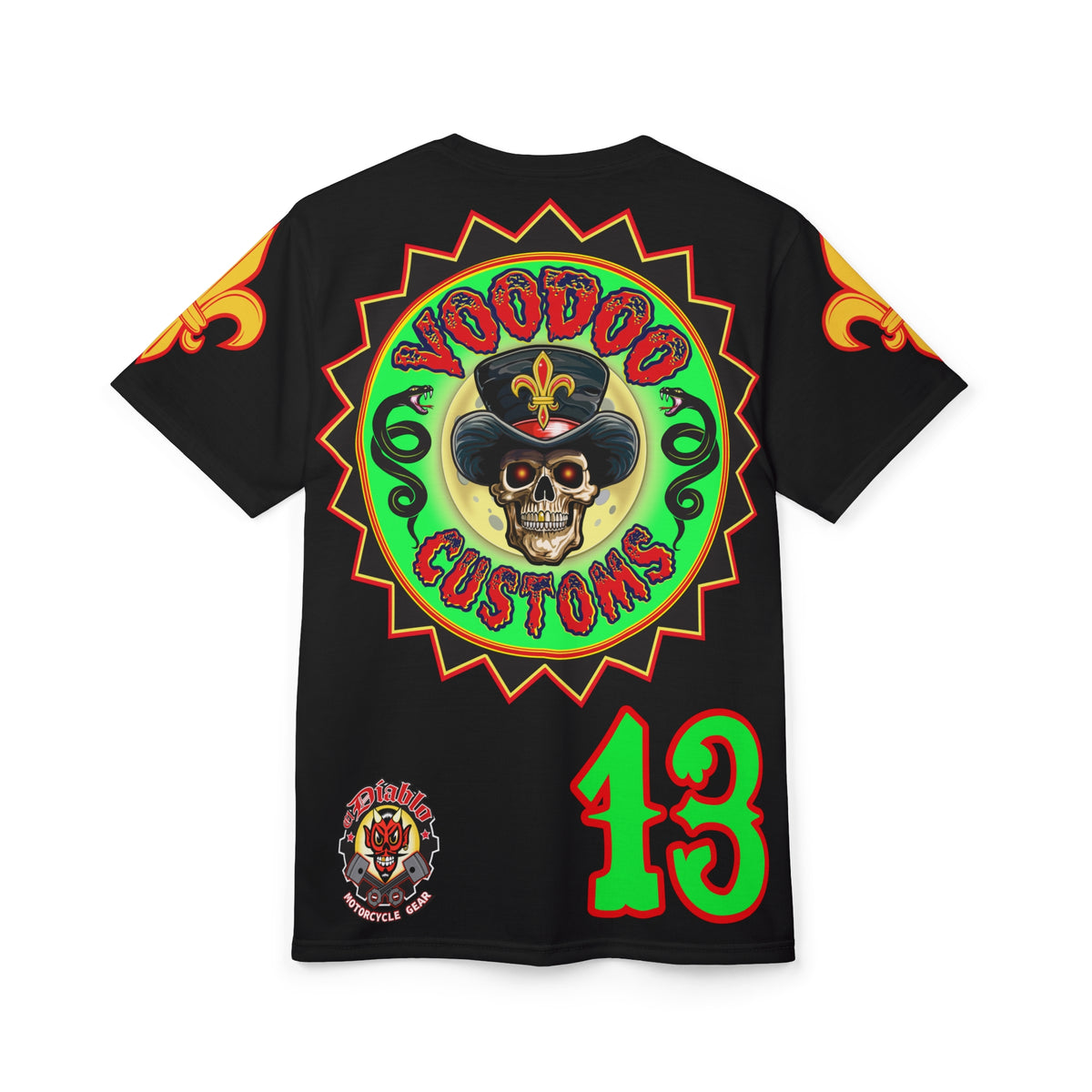 VooDoo Customs Skull & Fleur-de-Lis Unisex Graphic Tee