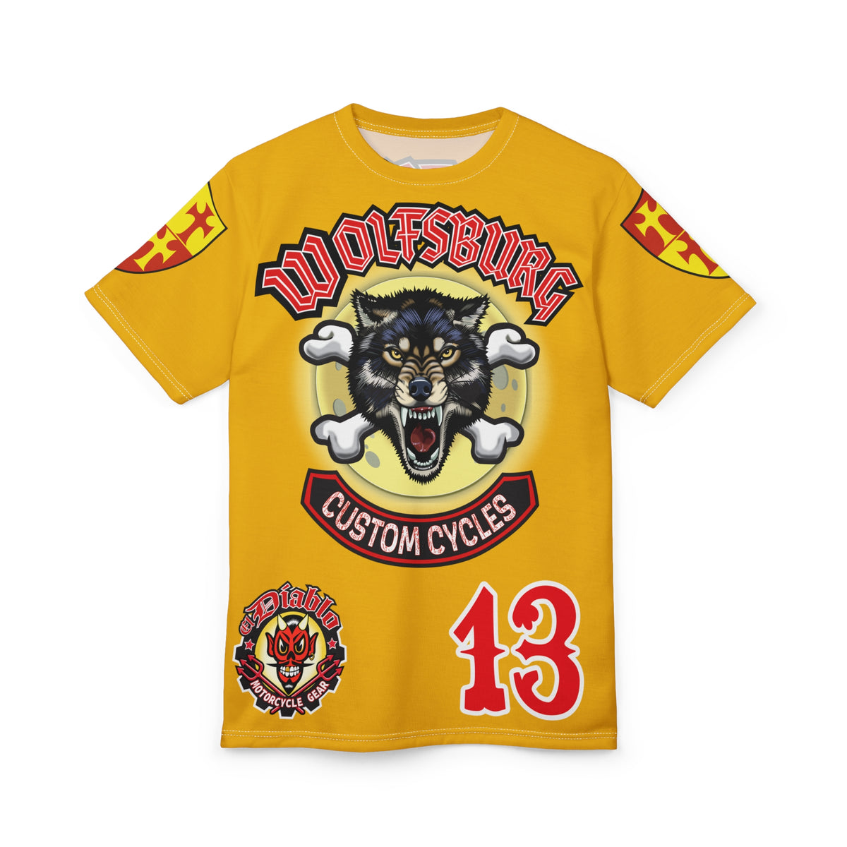 Wolfsburg Custom Cycles HiViz Graphic Super Tee for Bikers