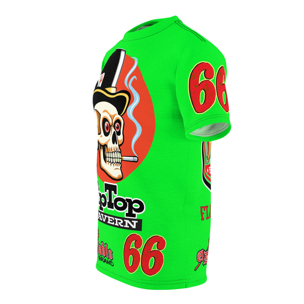 VERY SPECIAL Tip Top Tavern Dive Bar -HiViZ Lumina Green Super Riding Tee (*Limited Edition) - Florida's Best Dive Bar, Bikes Beers Babes & Bros. - Honouring Biker Bars