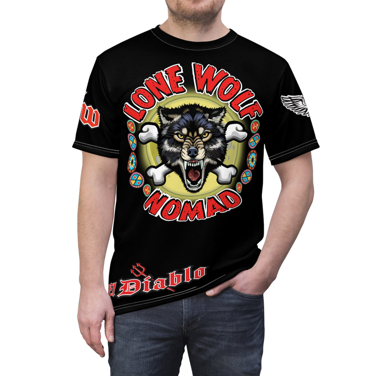 Lone Wolf Nomad HiViz Super Tee - For The Independent No Club Bikers For Life