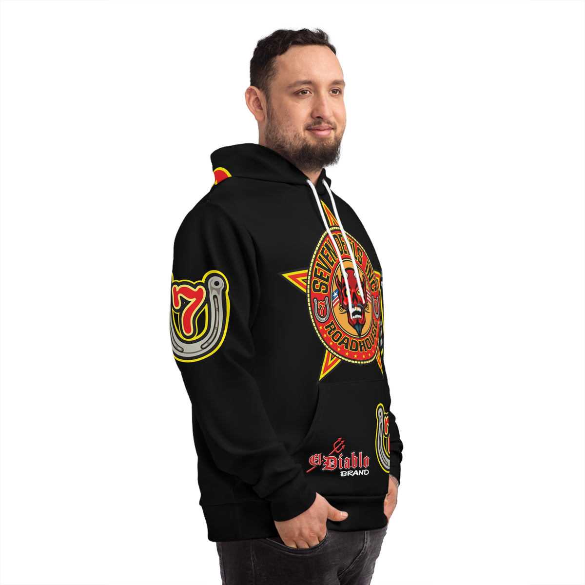 HoodZ Seven Devils Roadhouse Retro Devil Logo Pullover Hoodie