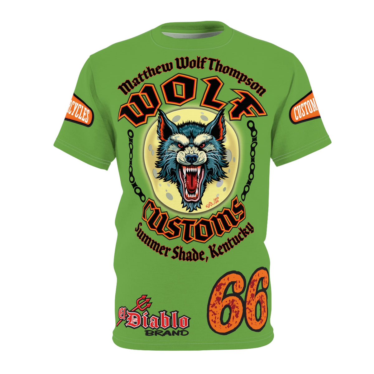 MWT Wolf Custom Motorcycles Super Tee — Viciously Cool High Performance Motorcycle Riding Shirt