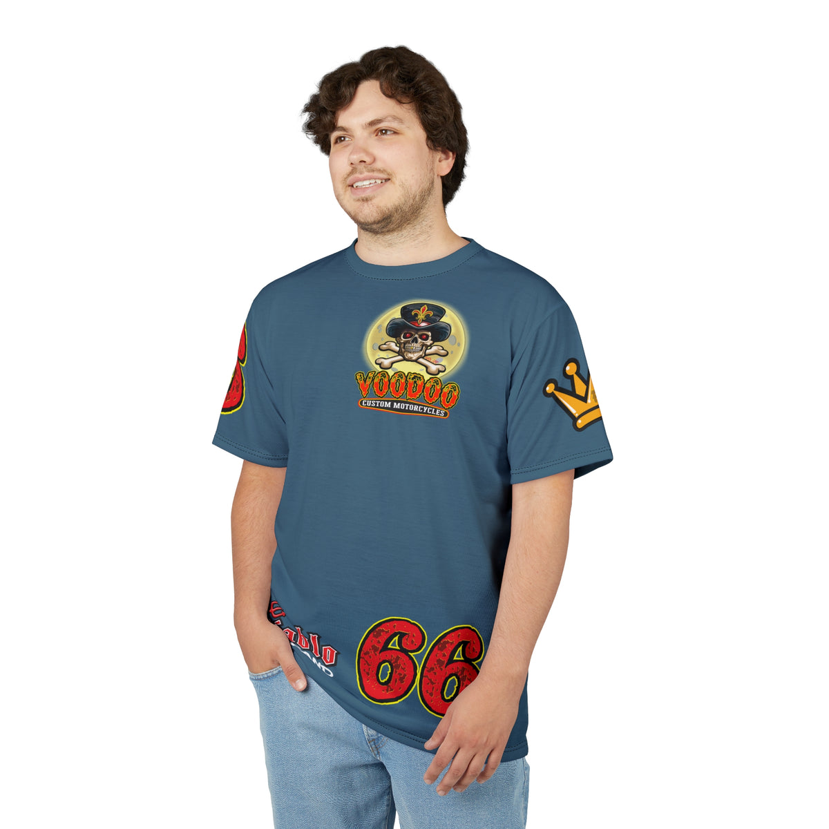 SRT VooDoo Custom Motorcycles Route 66 Unisex Super Tee - High Performance Riding Gear