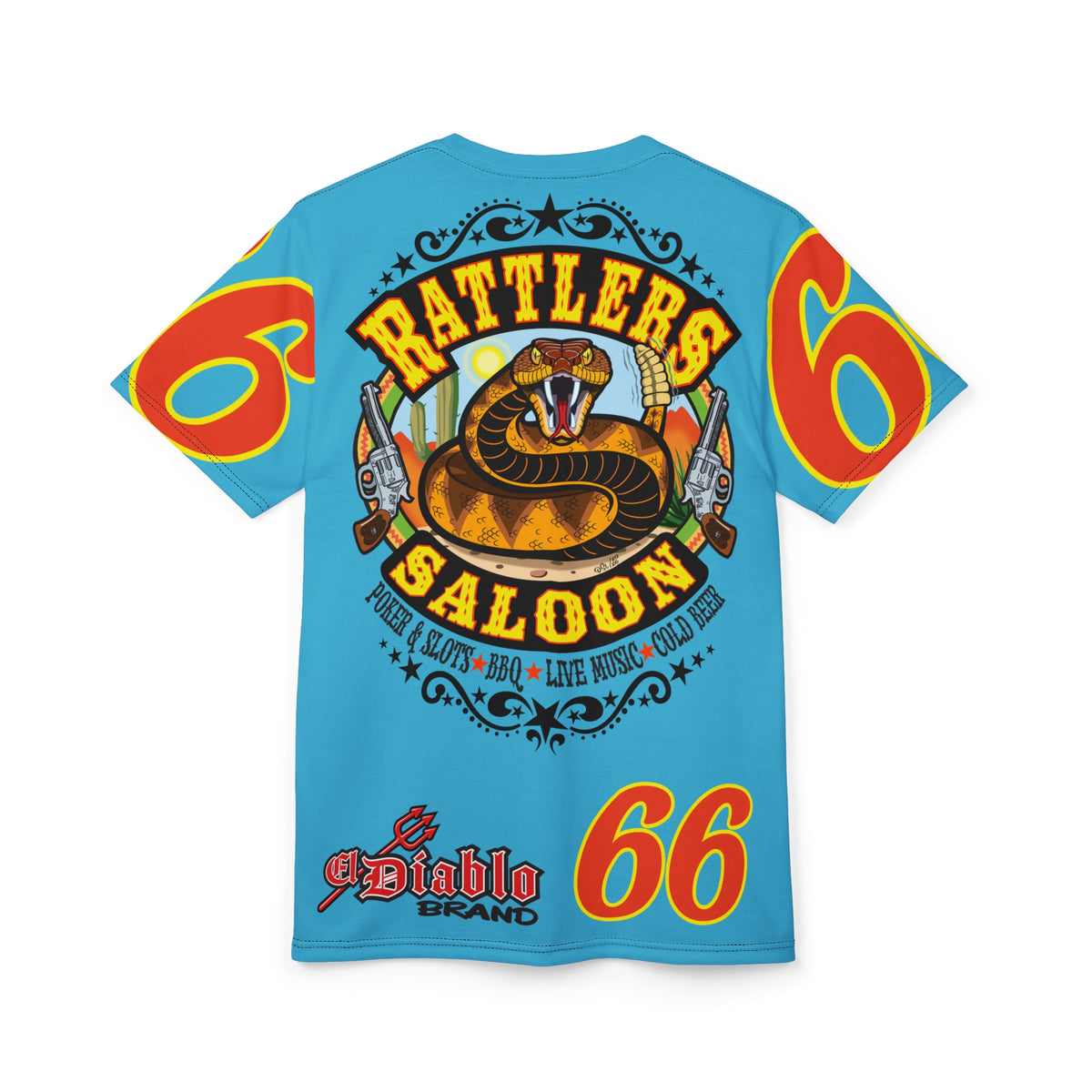 Rattlers Saloon ROUTE 66 SUPER TEE — Vintage Biker 66 Graphic Shirt