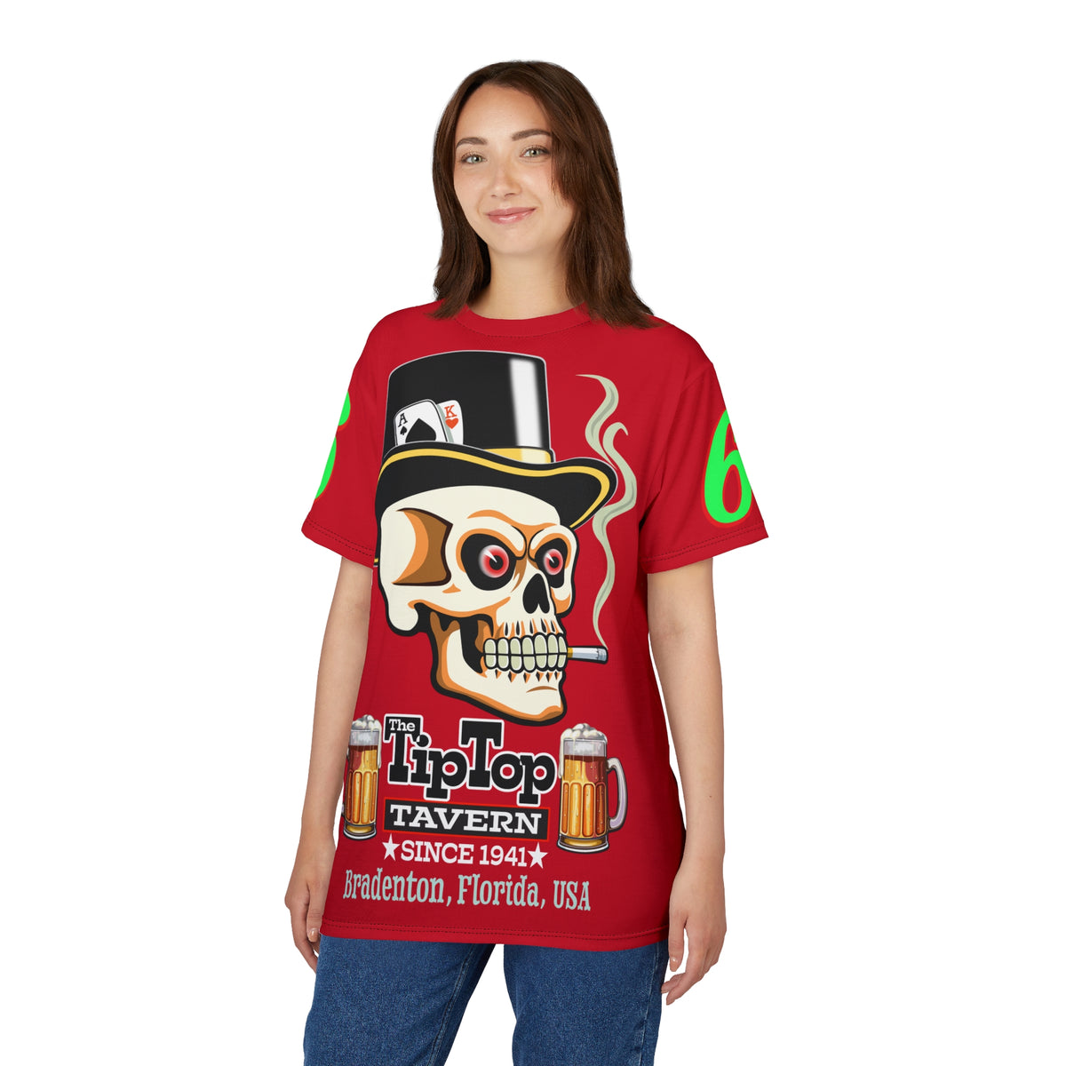 Tip Top Tavern Dive Bar Super Tee - Special Edition Blood Red XL Graphics - America's Best Dive Bar - Bikes Beers Babes & Bros. - Biker Bar Tee