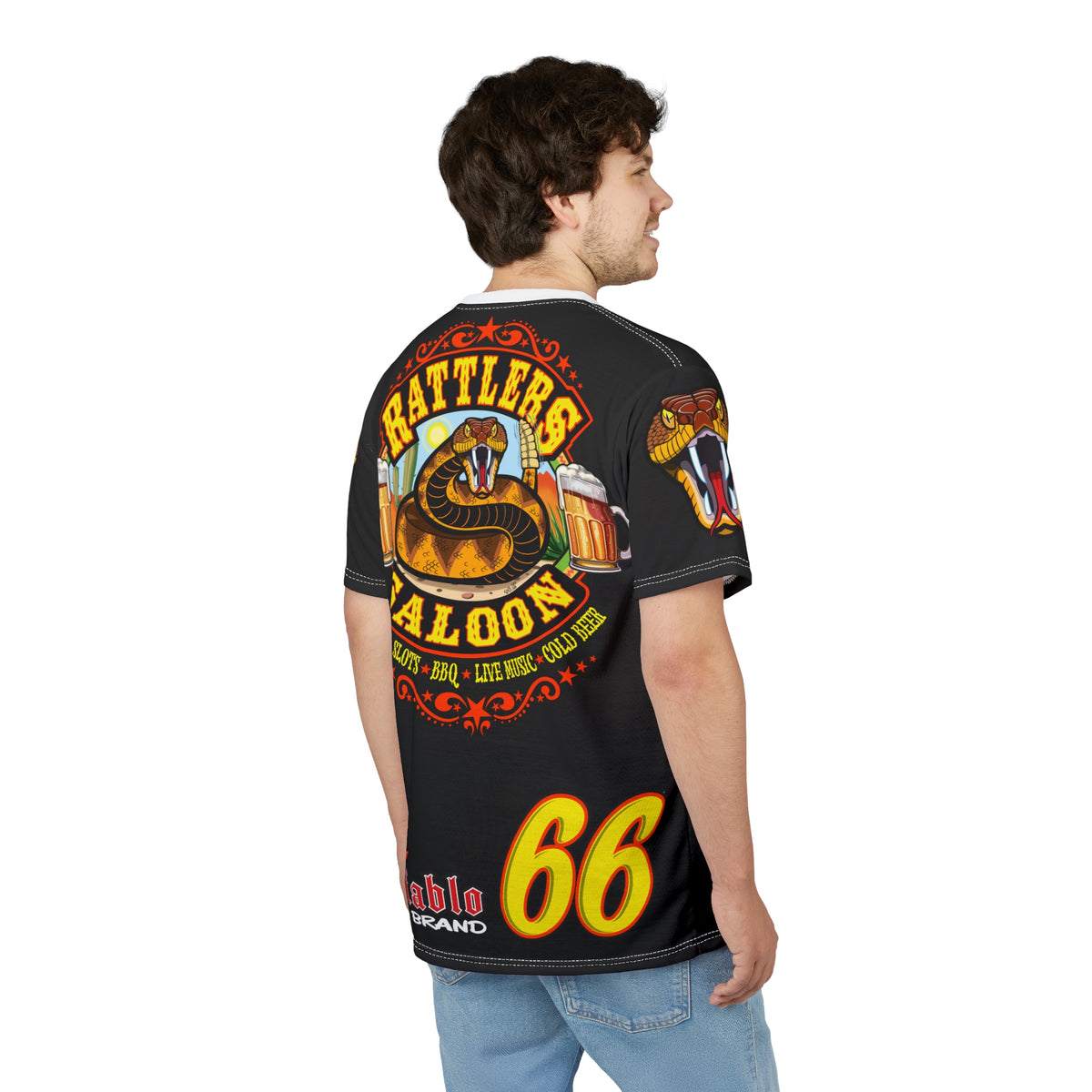 Rattlers Saloon SUPER RIDING TEE — Vintage Biker Route 66 Graphic t-Shirt