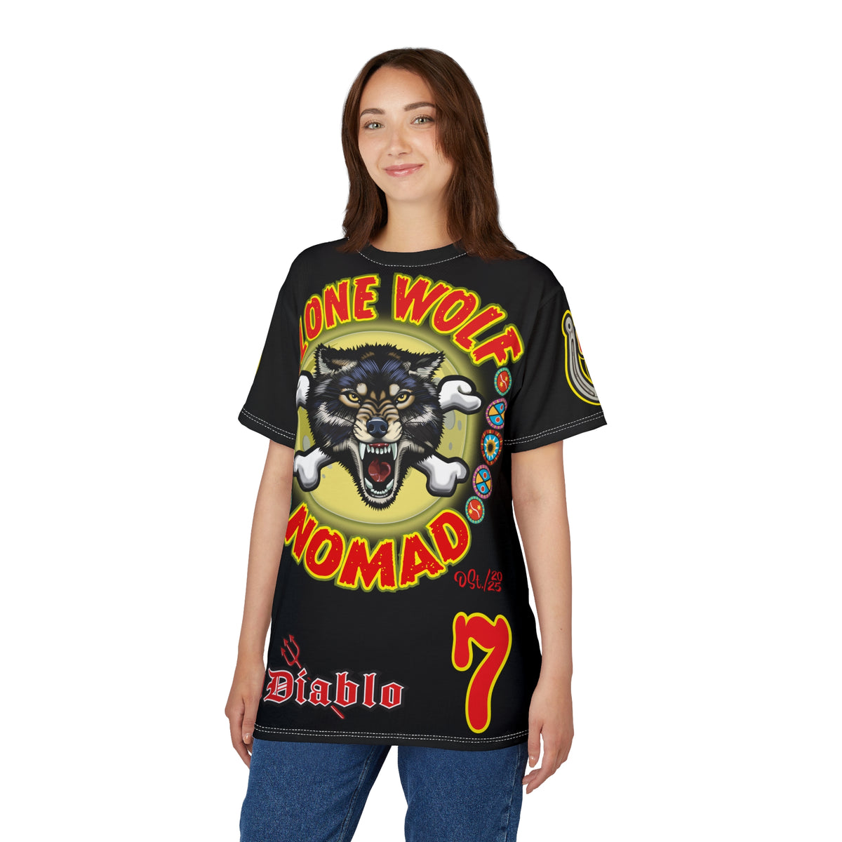 Lone Wolf Nomad HiViz Super Tee - Special Design for Independent No Club Riders