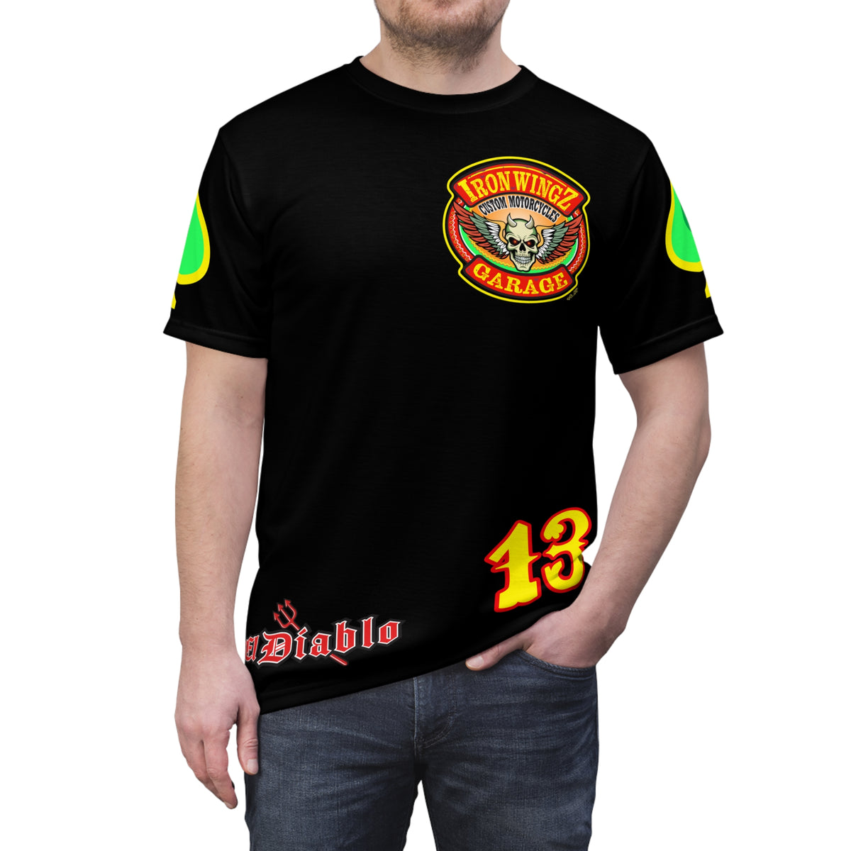 Iron Wingz Custom Motorcycle Unisex Super Tee - Bold Graphic Tee for Bikers