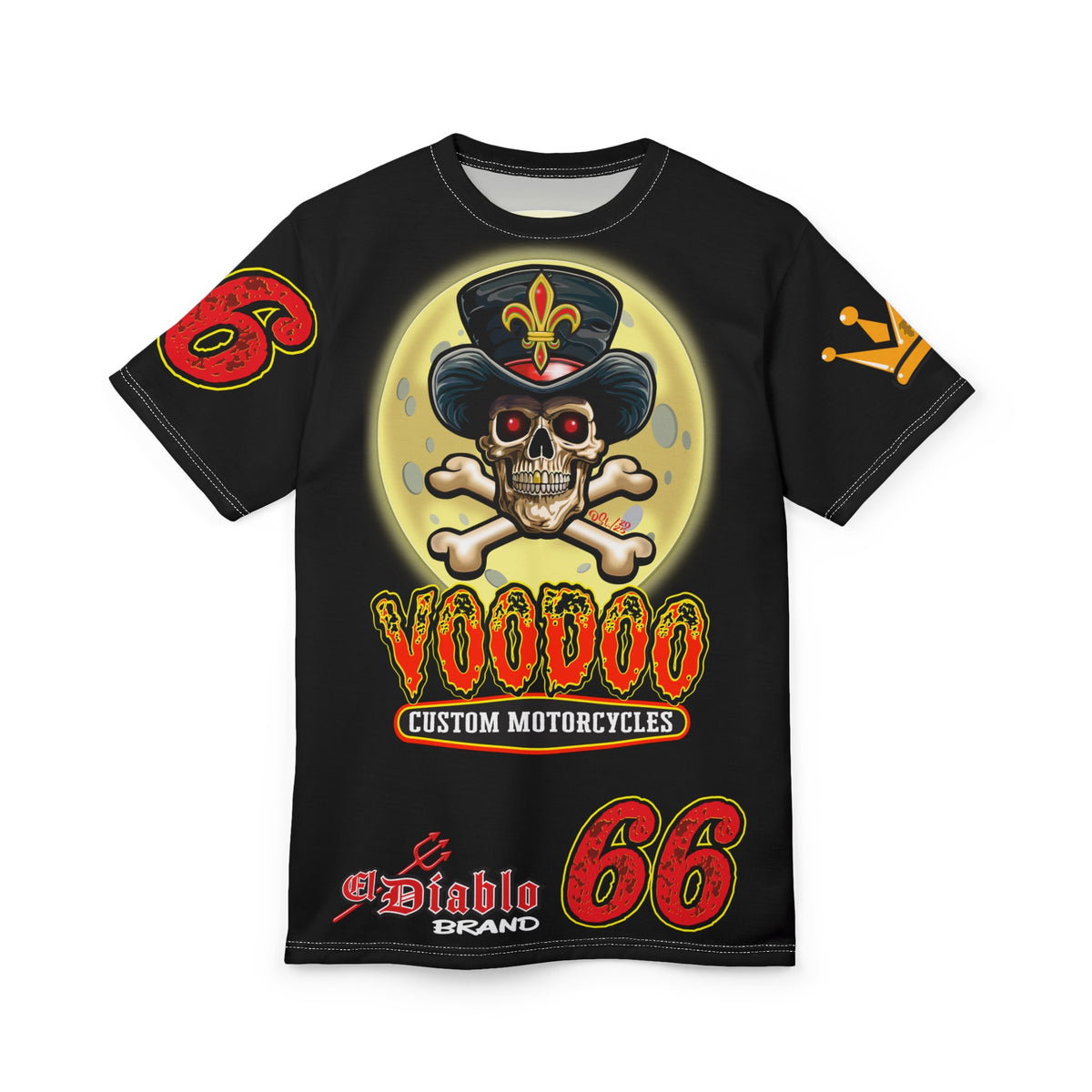 VooDoo Custom Motorcycles  Route 66 Unisex Super Tee - High Performance Riding Gear