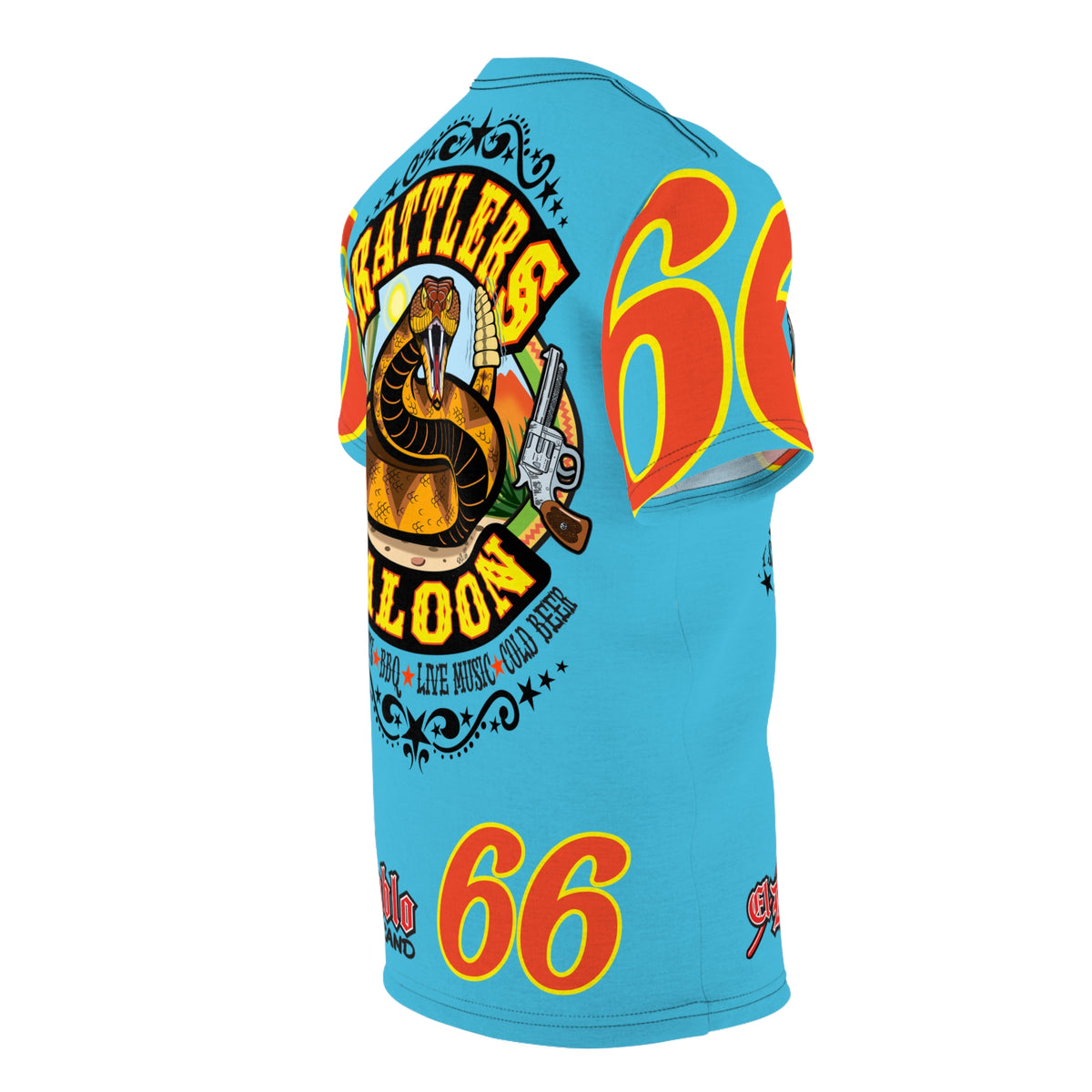 Rattlers Saloon ROUTE 66 SUPER TEE — Vintage Biker 66 Graphic Shirt