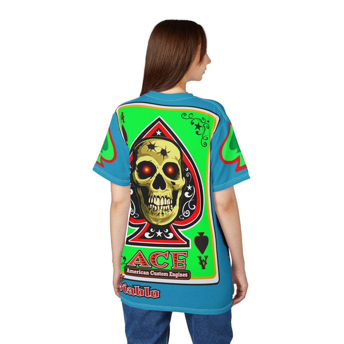 American Custom Engines ACE - Special Lumina Green  Ace of Spades Death Card High visibility Graphics