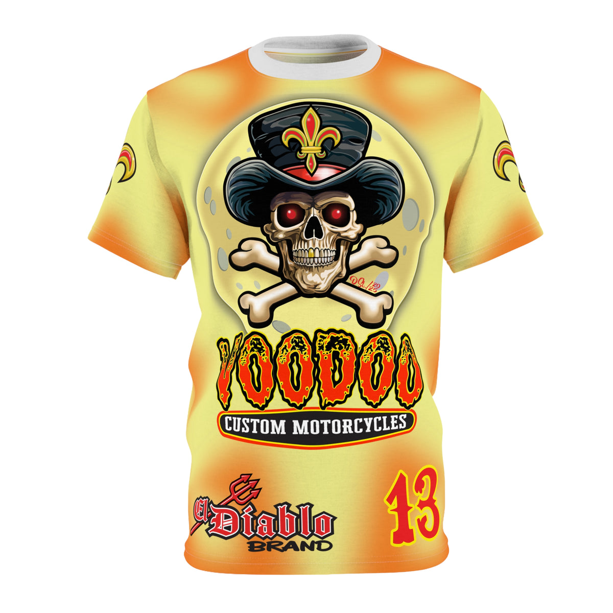 Voodoo Custom Motorcycles HIVIZ TYE DYE BLAST SUPER RIDING TEE - Look Cool, Ride Cool jn our Finest Biker Riding Tee