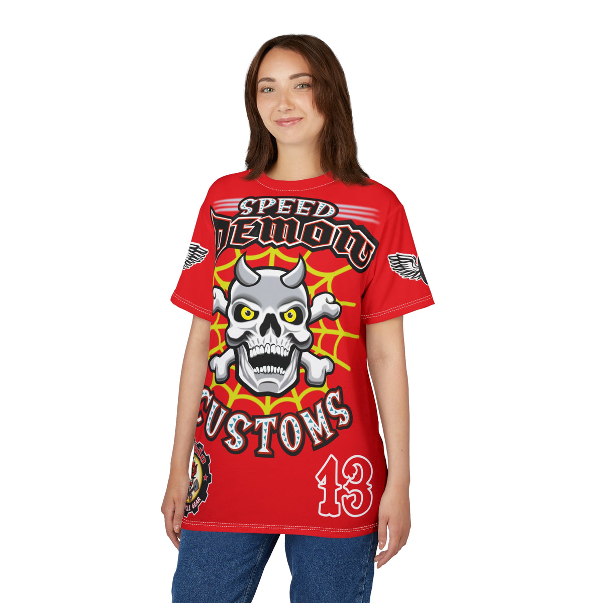 Speed Demon Customs Spectacular HiViz Super Tee - Devilishly Demented Bold Biker Design
