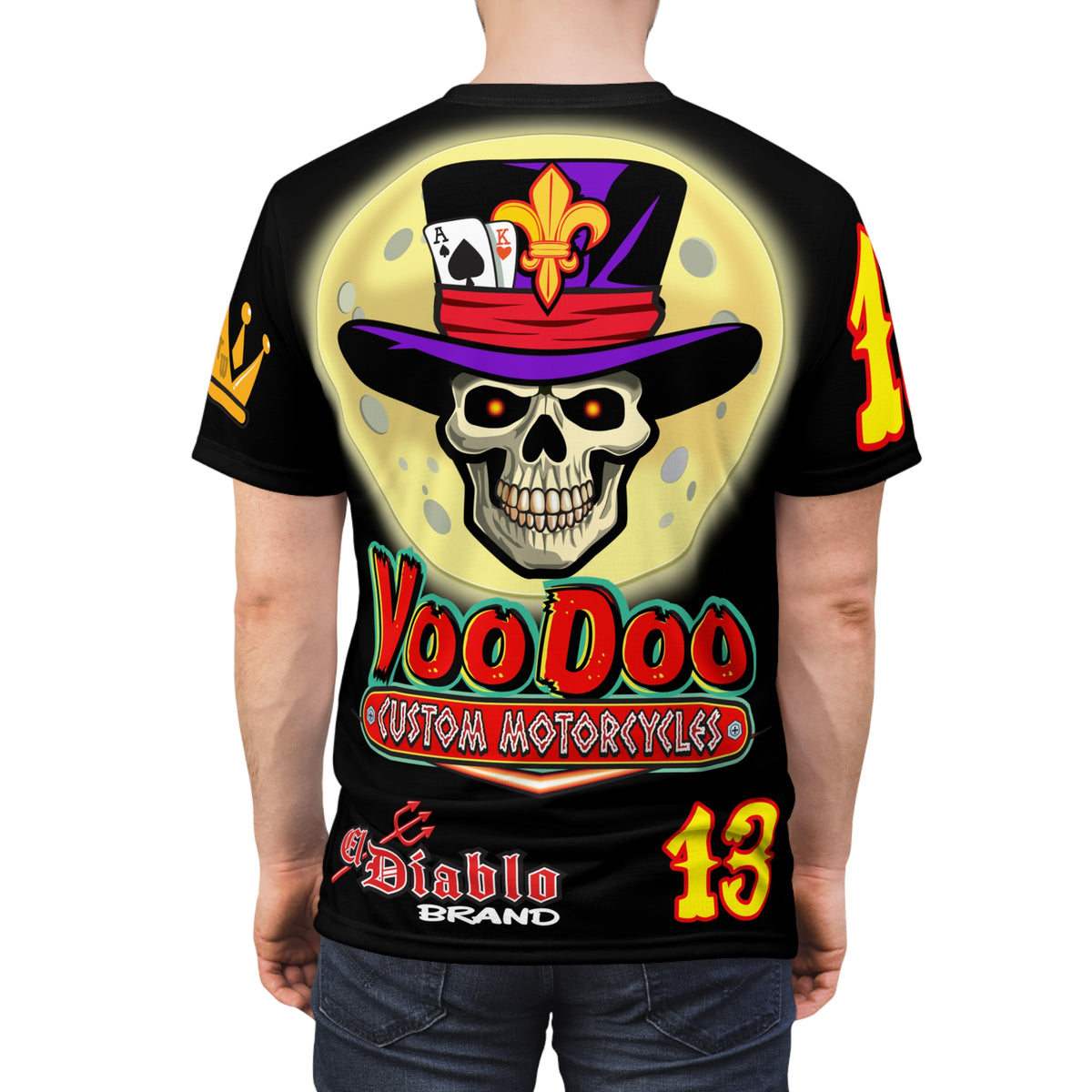 VooDoo Custom Motorcycles Black Magic Ultimate HiViz Graphics Biker Tee