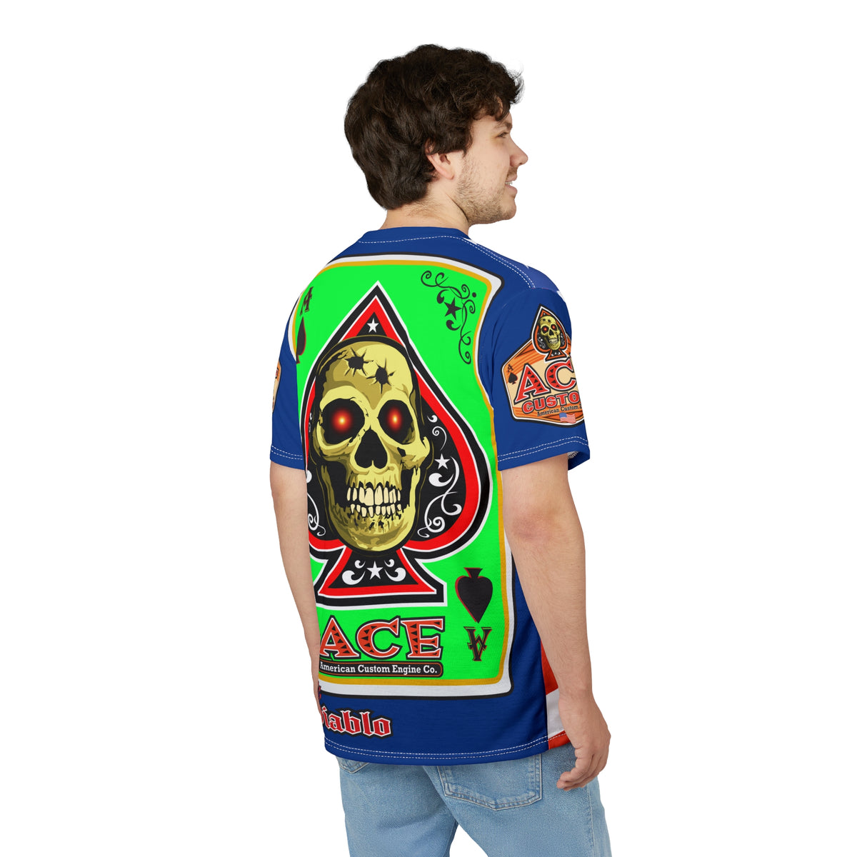 American Custom Engines ACE - Special Lumina Green  Ace of Spades Death Card High Visibility Graphics
