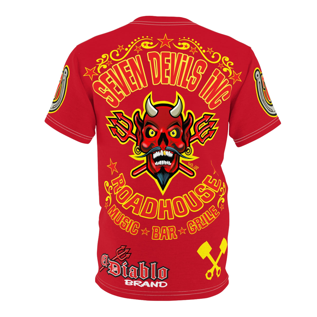 Seven Devils Inc. Roadhouse Deluxe HiViz Graphic Tee - Motorcycle Custom Riding Super Tee