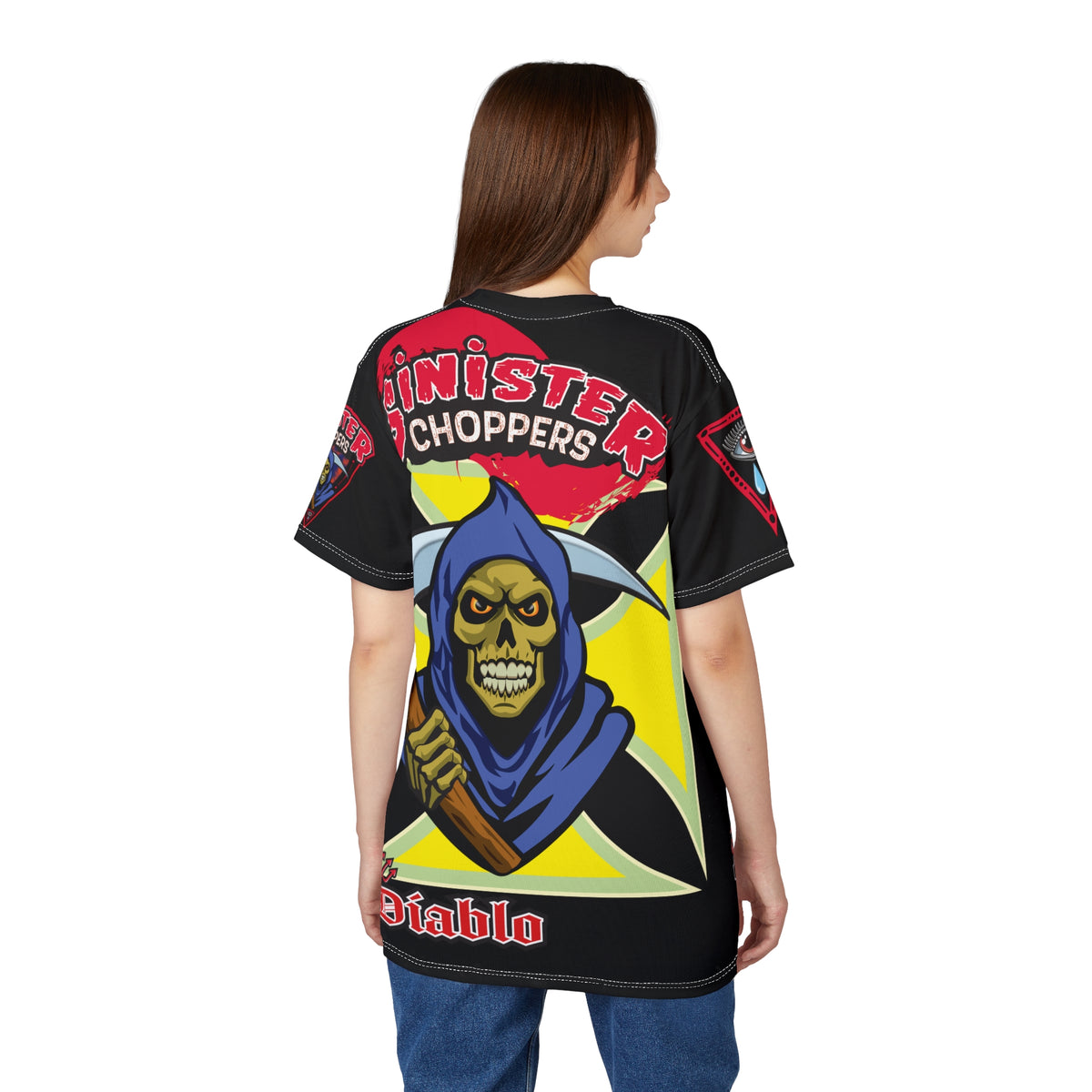 Sinister Choppers HiViz Super Tee - The Dark Reaper Rides Again !!!!