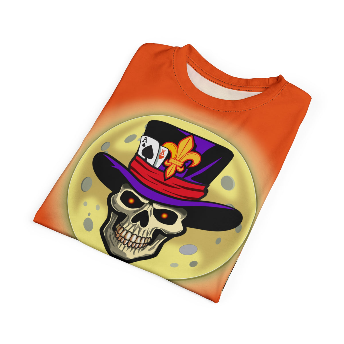 VooDoo Customs Tie Dye Orange Blast HiViz Graphic Tee – Unisex- Edgy Style for Bikers