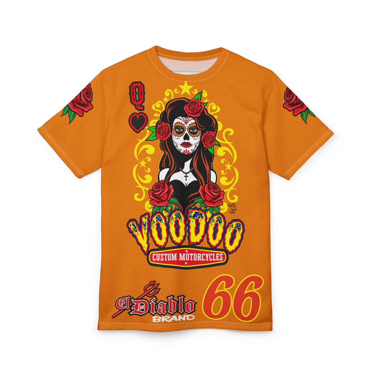 Voodoo Custom Motorcycles Tee — Queen Black Heart 🖤 Riding Super Tee