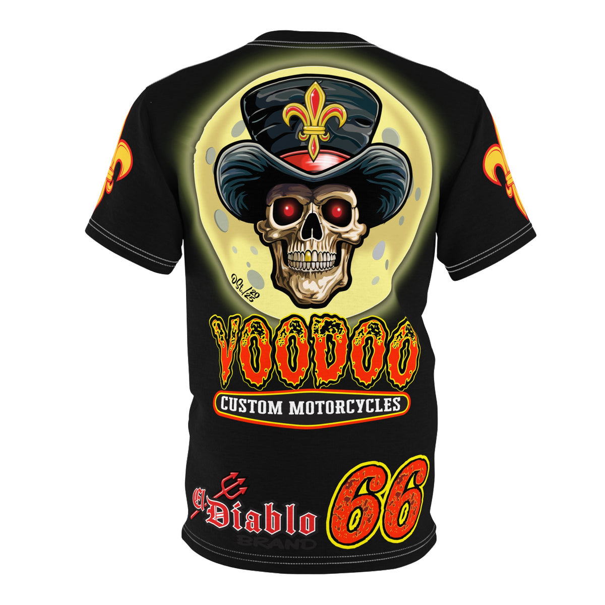 SRT  Voodoo Custom Motorcycles  Super Riding Tee - Edgy Skull Design for Bikers