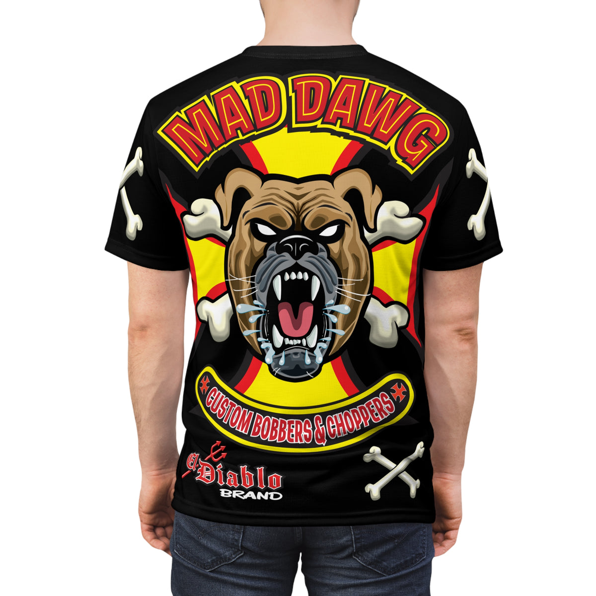 SRT Mad Dawg Customs Americana, Edgy Motorcycle Apparel, HiViz Custom Riding TEE, Rebel Fashion, Biker Style