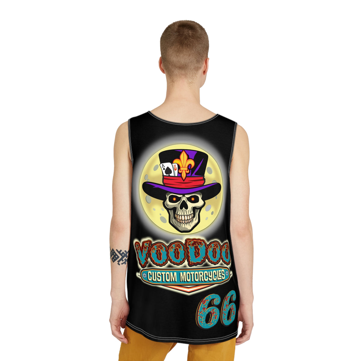Voodoo Custom Motorcycles Men's Tank - Skull Design - Perfect for Bikers & Festivals