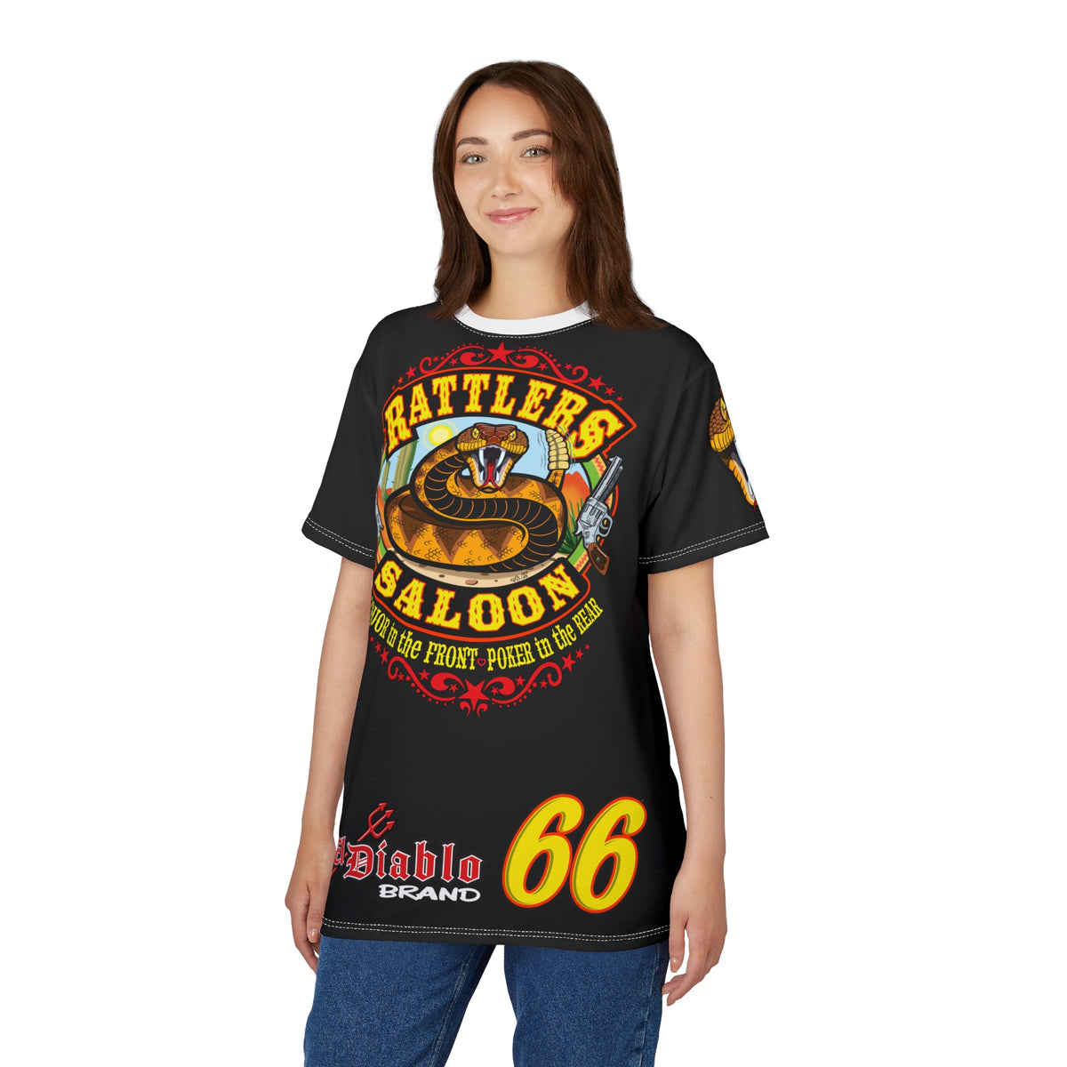 Rattlers Saloon SUPER RIDING TEE — Vintage Biker Route 66 Graphic t-Shirt