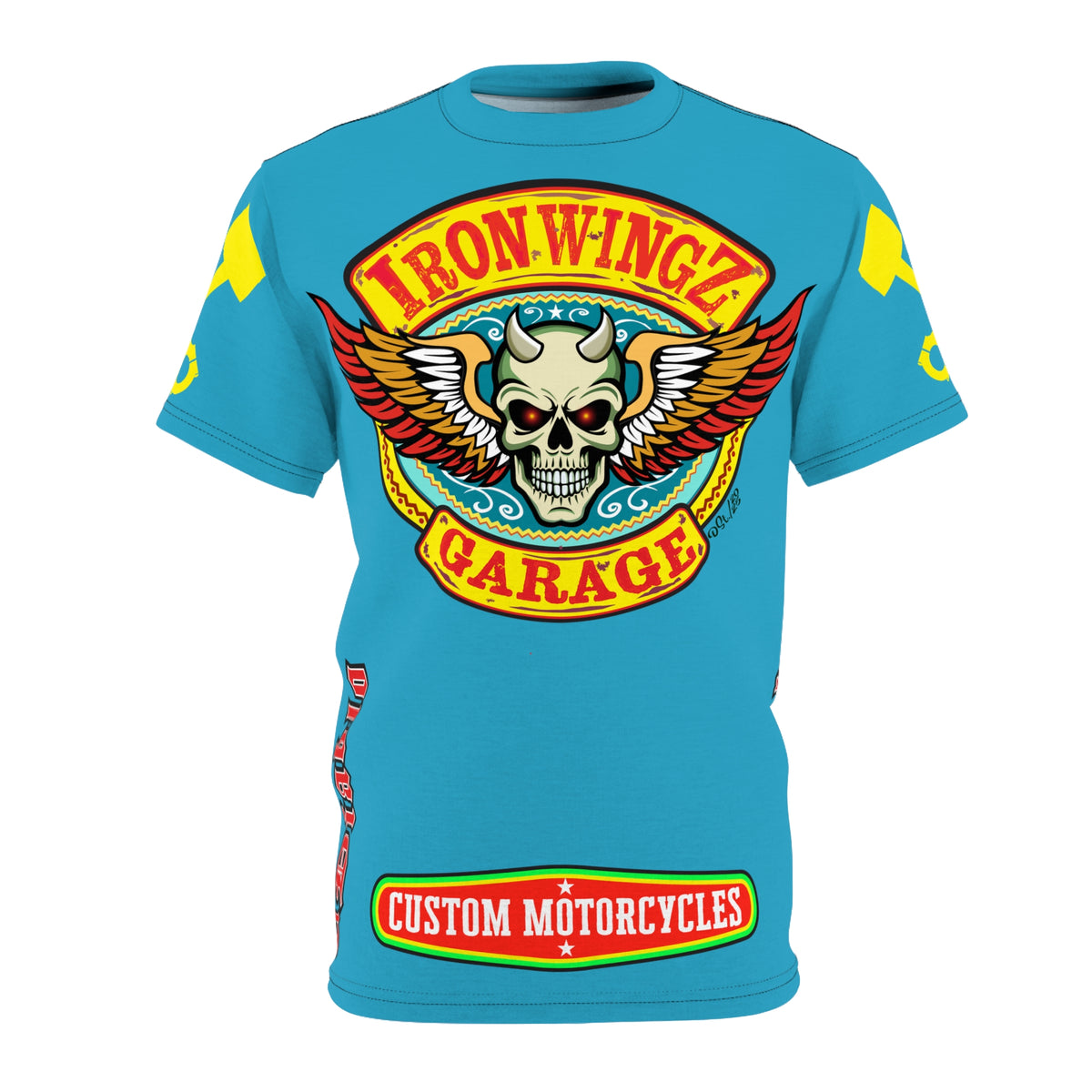 Iron Wingz Garage HiViz Super Tee, Unisex Graphic T-Shirt, Rockabilly Style Shirt, Alternative Fashion Top, Perfect Gift for Bikers