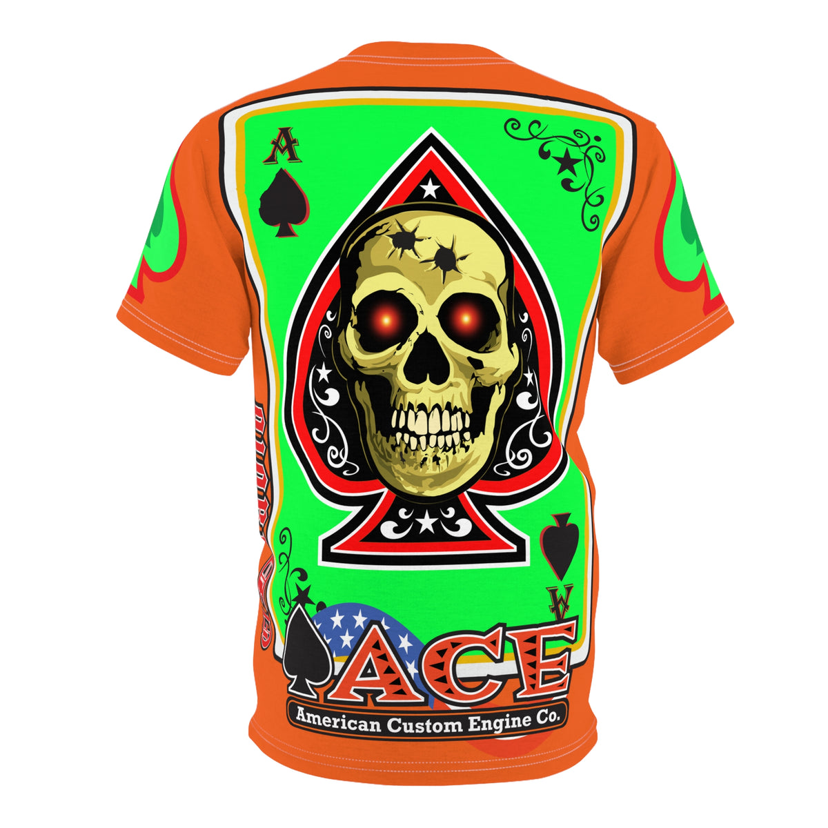 American Custom Engines ACE - Specially Designed Lumina Green  Ace of Spades Death Card High visibility Graphics