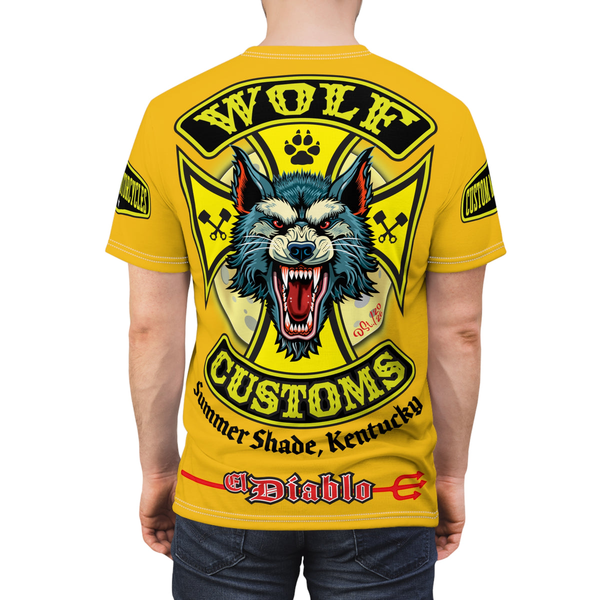 MWT Wolf Customs with XL HiViZ Graphics Super Tee —  The Best Biker Riding Tee EVER !!!