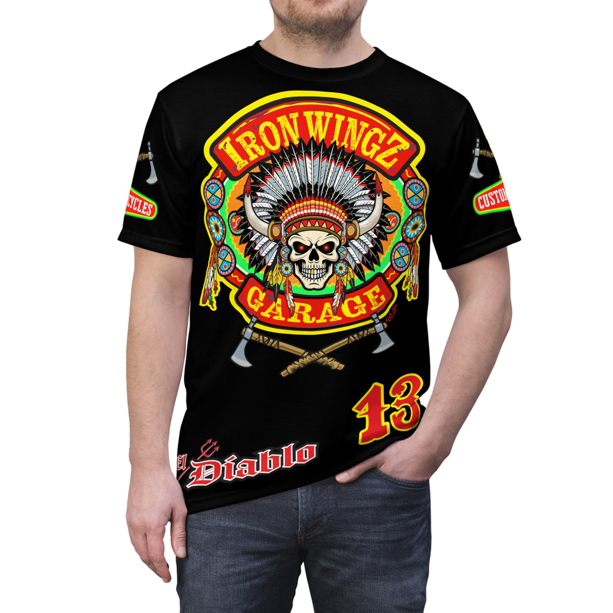 Iron Wingz Garage HiViZ Motorcycle Rider Super Tee
