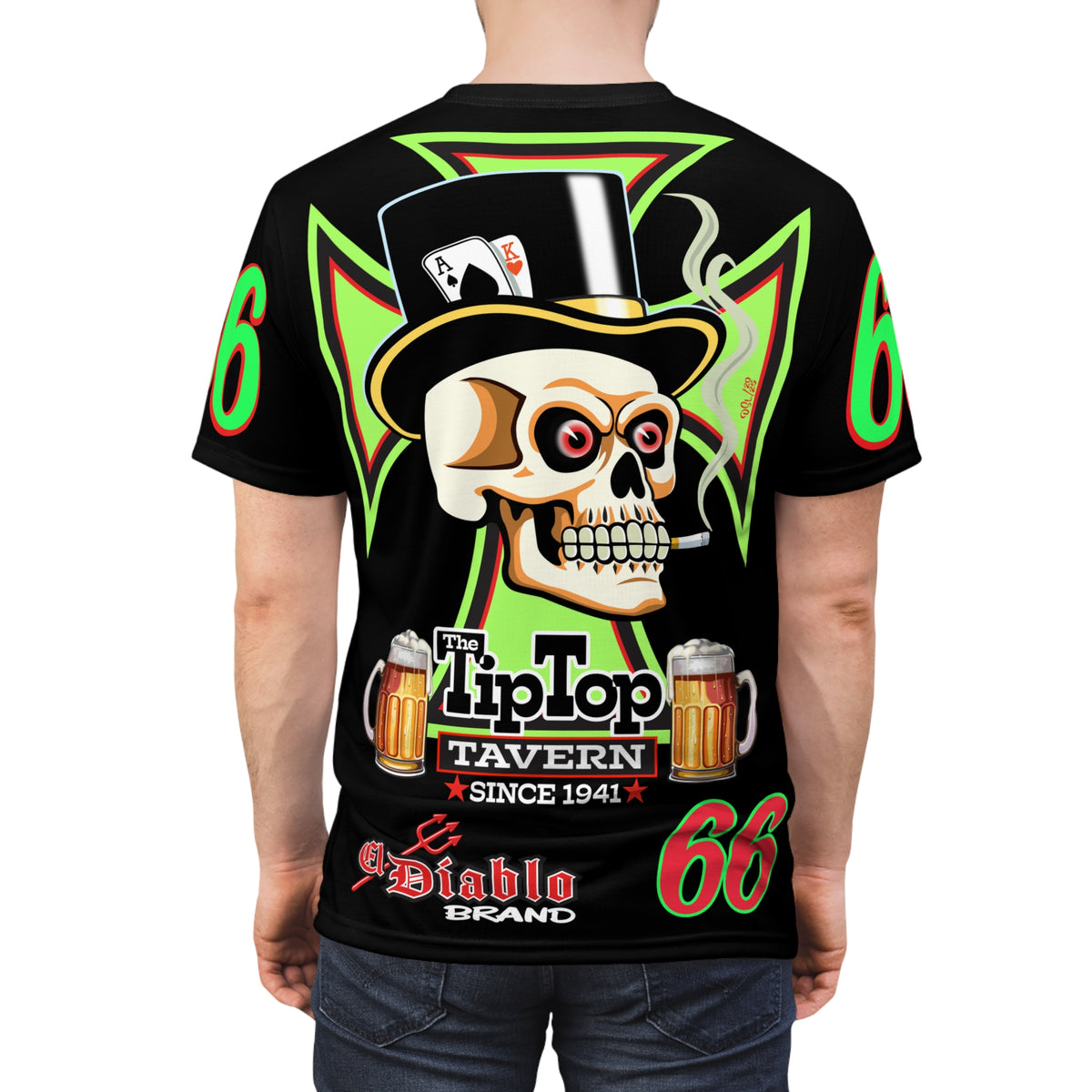 Tip Top Tavern Dive Bar Super Tee - Special Edition Lumina Green XL Graphics - America's Best Dive Bar - Bikes Beers Babes & Bros. - Biker Bar Tee