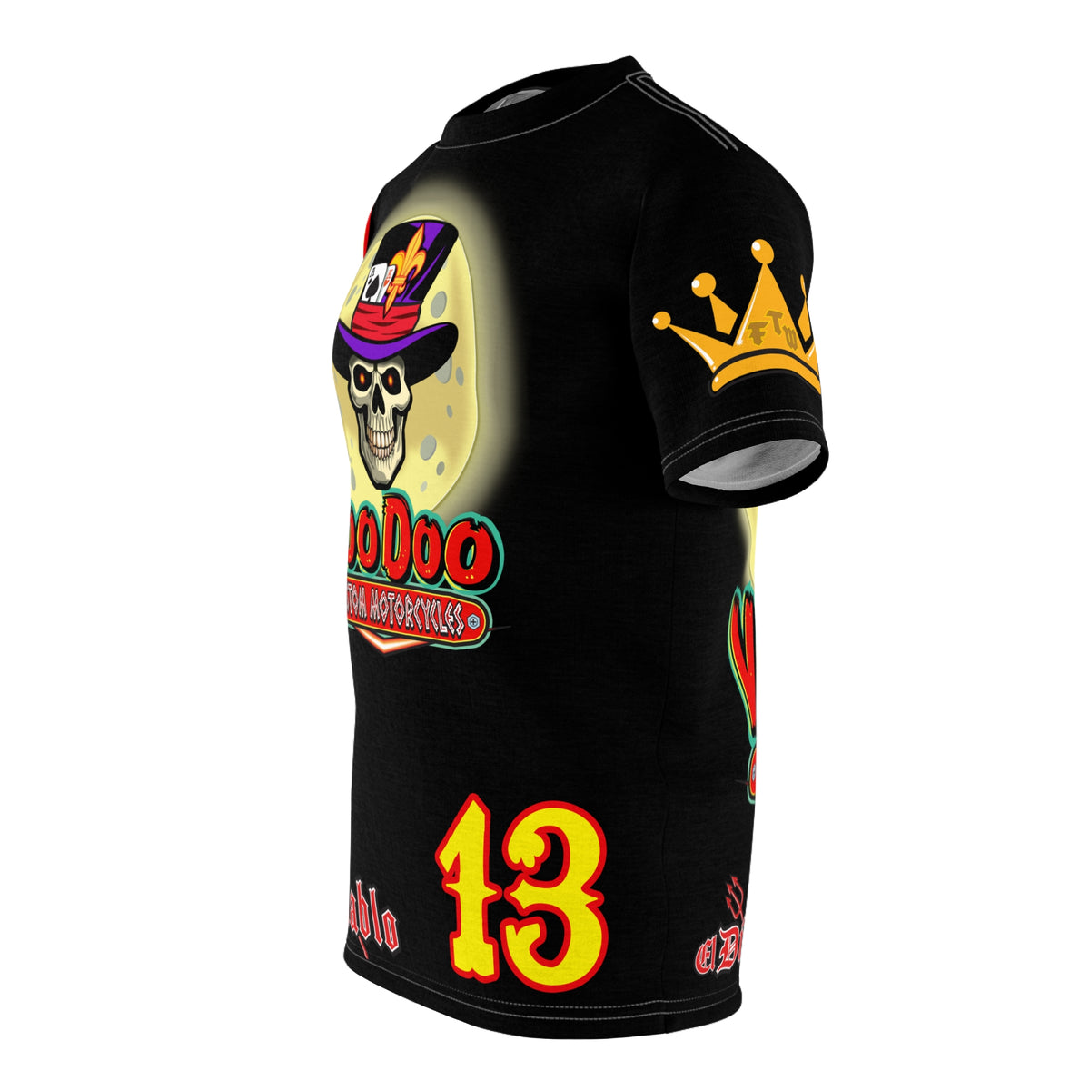 VooDoo Custom Motorcycles HiViz Unisex Graphic Biker Tee