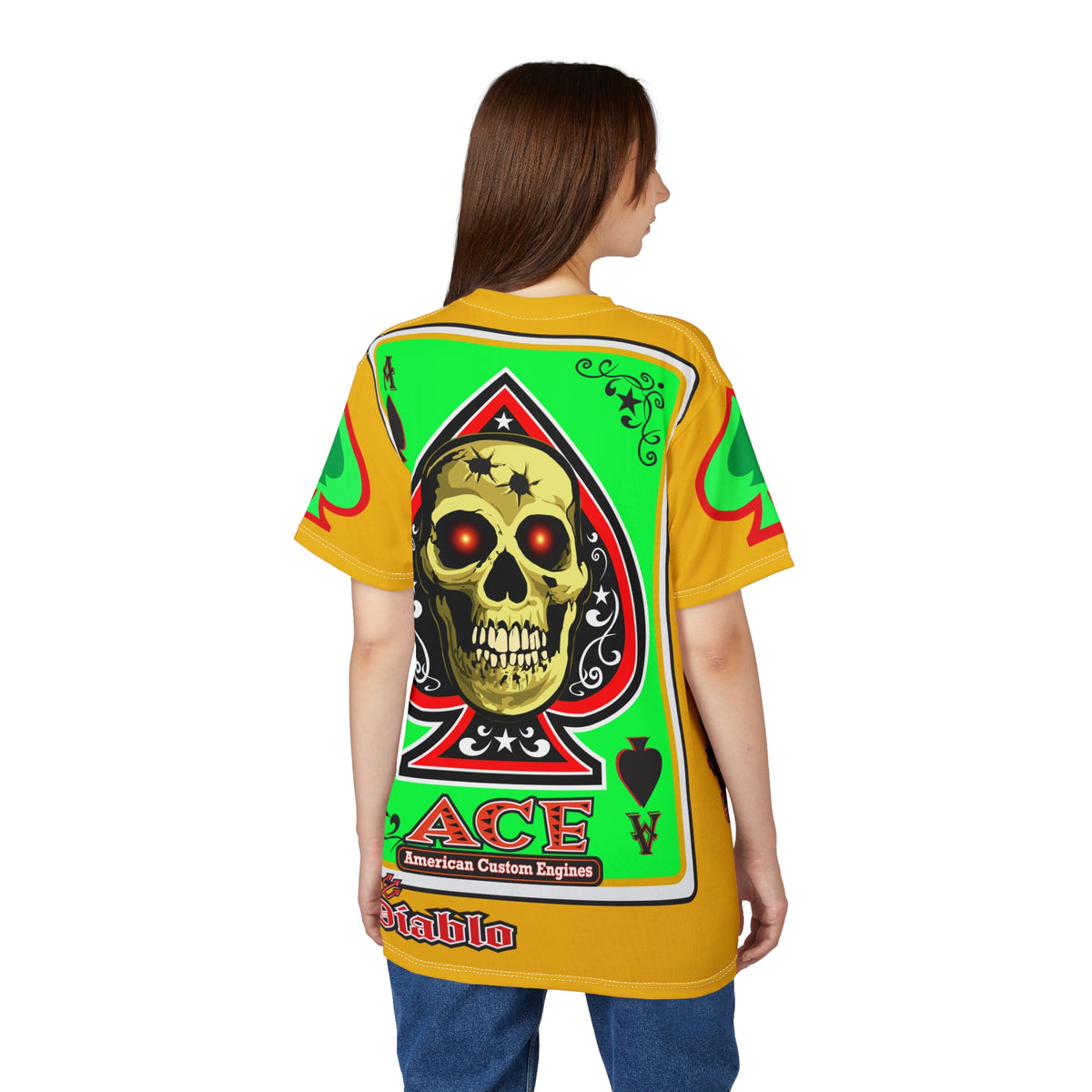 American Custom Engines ACE - Special Lumina Green  Ace of Spades Death Card High visibility Graphics