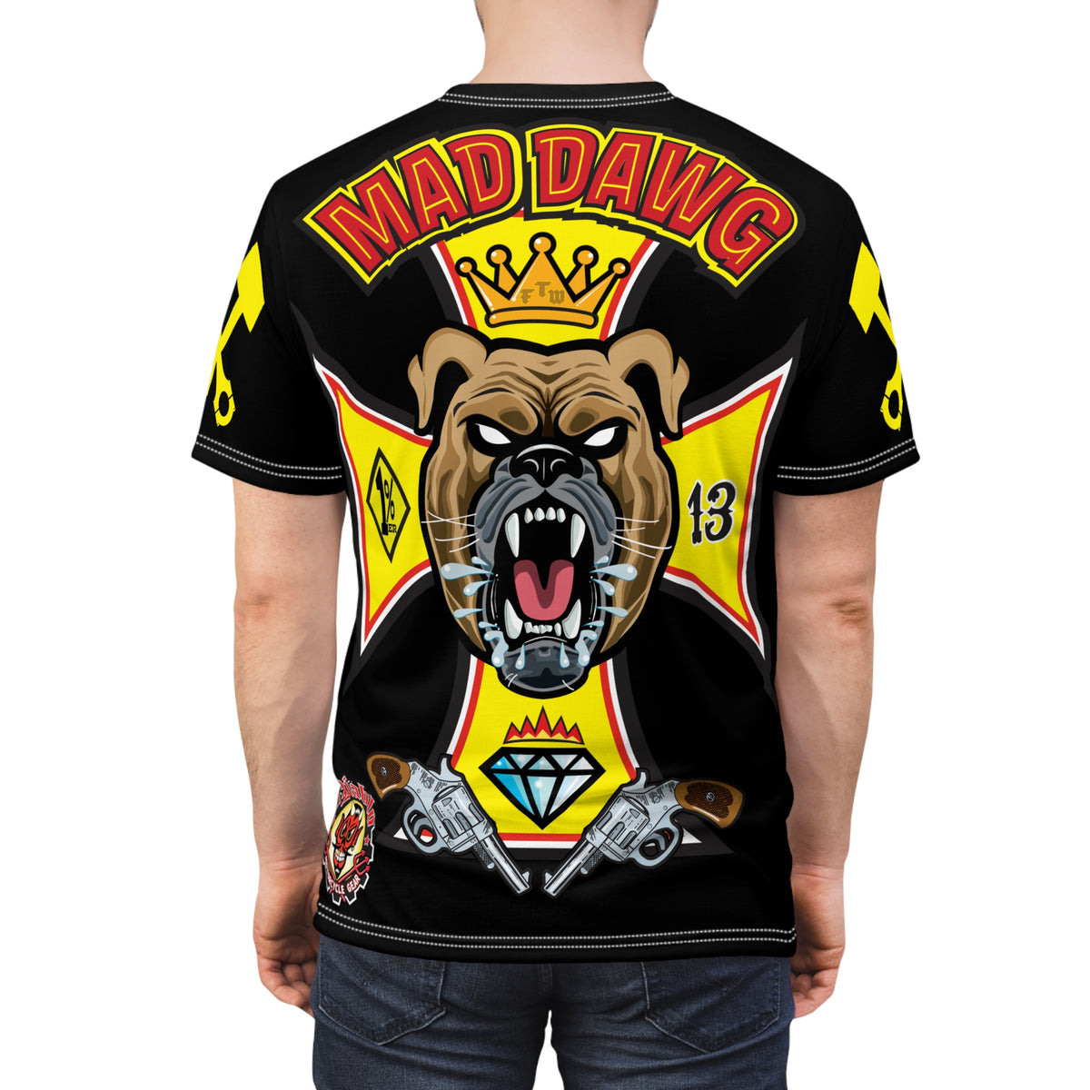 Mad Dawg Customs HiViz Americana - Motorcycle Riders Super Tee