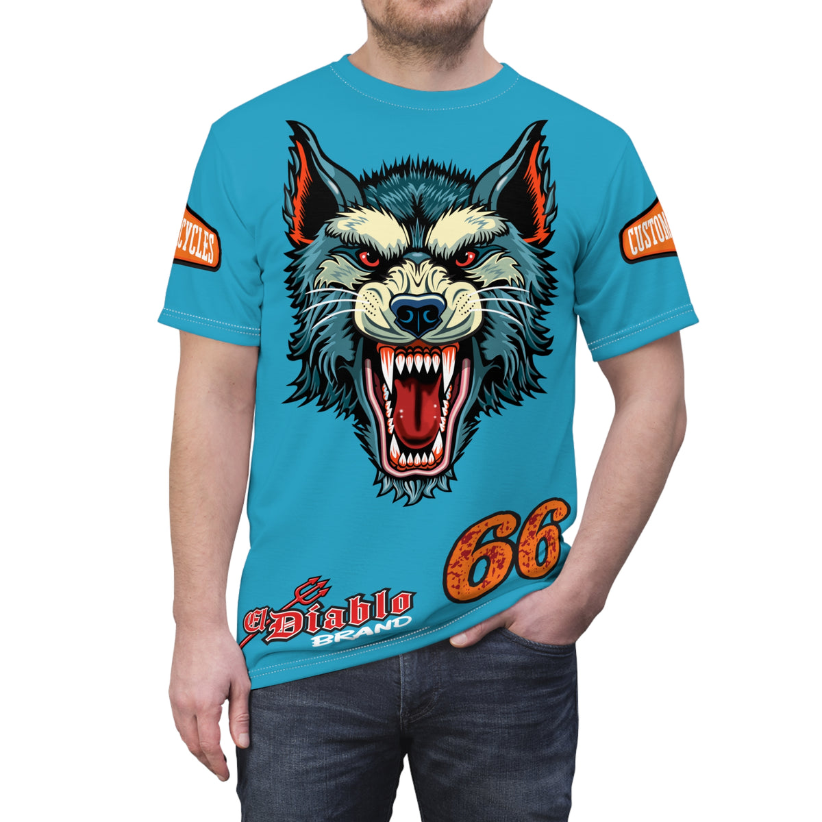 MWT Wolf Custom Motorcycles Super Tee — Viciously Cool High Performance Motorcycle Riding Shirt