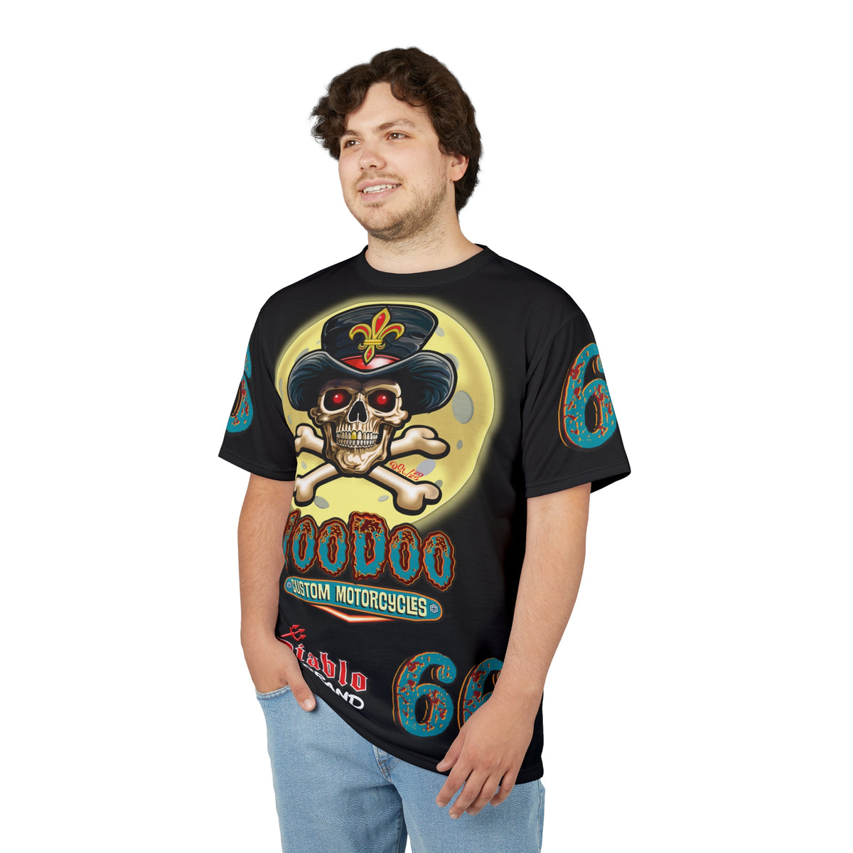 Voodoo Customs Tie Dye Blast Graphic Tee –  Edgy Style for Bikers