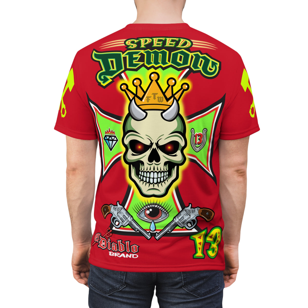 Speed Demon Hellfire HiViz Super Tee - THE Perfect Motorcycle Riding Tee - High Comfort & Perfect Fit Super Tee