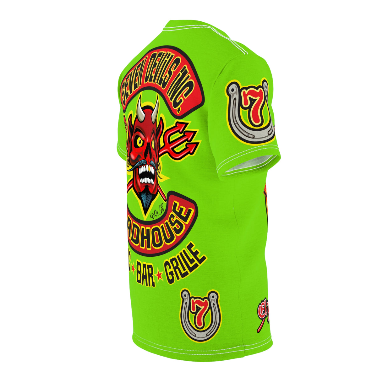 Very Special Seven Devils Inc. Roadhouse HiViz Graphic Tee - Motorcycle Custom Riding Super Tee