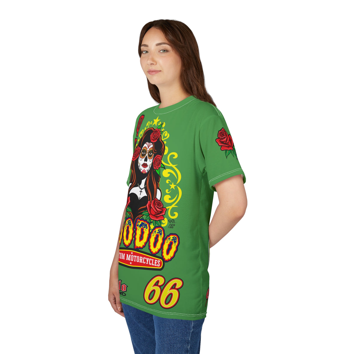 Voodoo Custom Motorcycles Tee — Queen of Hearts  Graphic Riding Super Tee