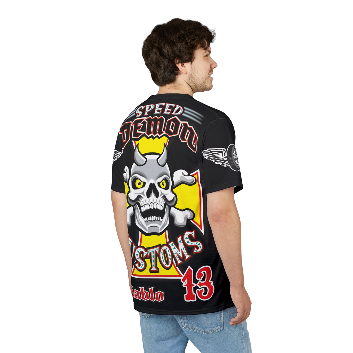 Speed Demon Customs Spectacular HiViz Super Tee - Devilishly Demented Bold Biker Design