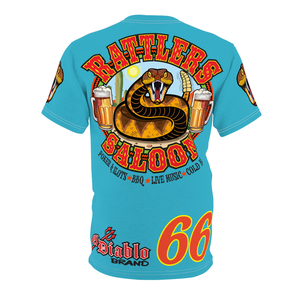 Rattlers Saloon  BADAZZ SUPER TEE — Vintage Biker 66 Graphic Shirt
