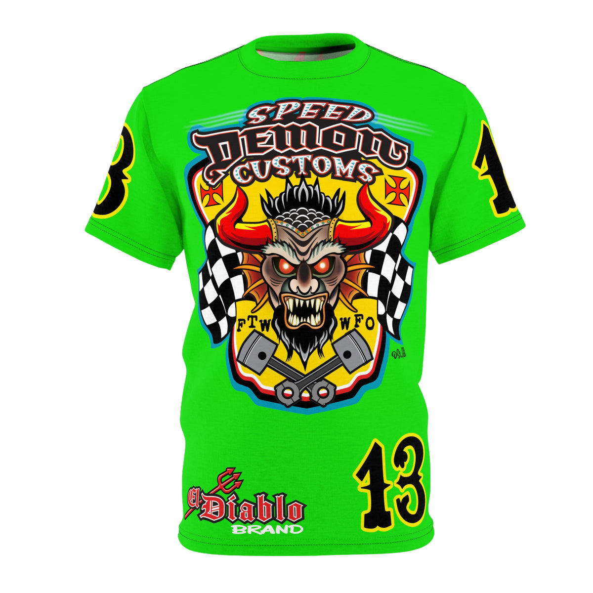 Very Special Speed Demon Customs HiViZ Super Tee — Extreme Edgy Graphics - Bad Attitude Custom Biker Riding Gear