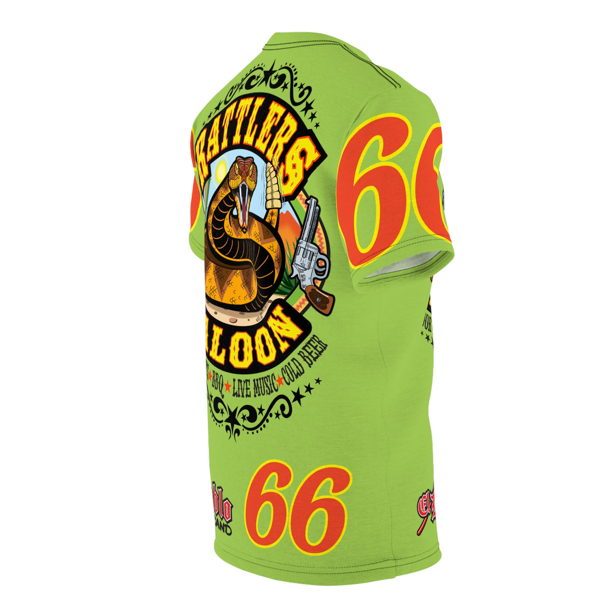 VERY Special HIVIZ Rattlers Saloon ROUTE 66 SUPER TEE — Vintage Biker 66 Graphic Shirt